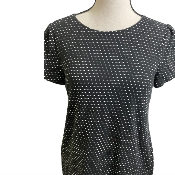 Maeve black white Polk dot T shirt style dress Size Medium Anthropologie - Picture 3 of 9